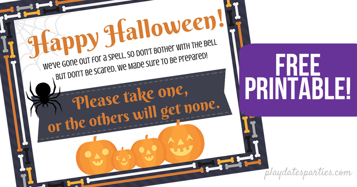Free Printable Halloween Take One Sign (and why you need it)