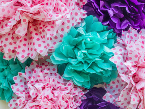 Easter Rainbow Tissue Paper Pom Pom! Fun Easy DIY Decoration for Kids! 