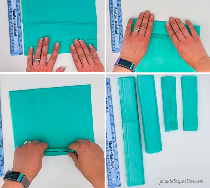 how to fold tissue paper pom poms