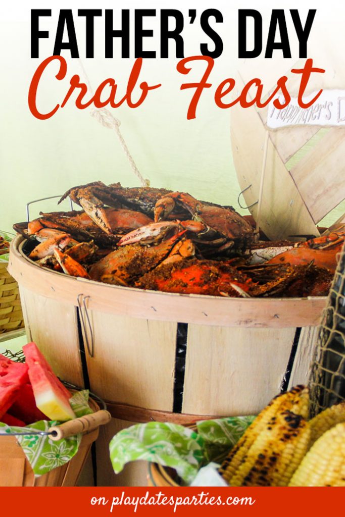 Make Father's Day extra special with a crab feast! Head over to playdatesparties.com for the full party menu, party decorations, and tips for hosting your own modern crab feast.