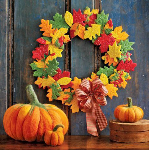 Colorful leaves are classic fall decor. This cookie leaf wreath is a delicious and clever way to add color to your front door.