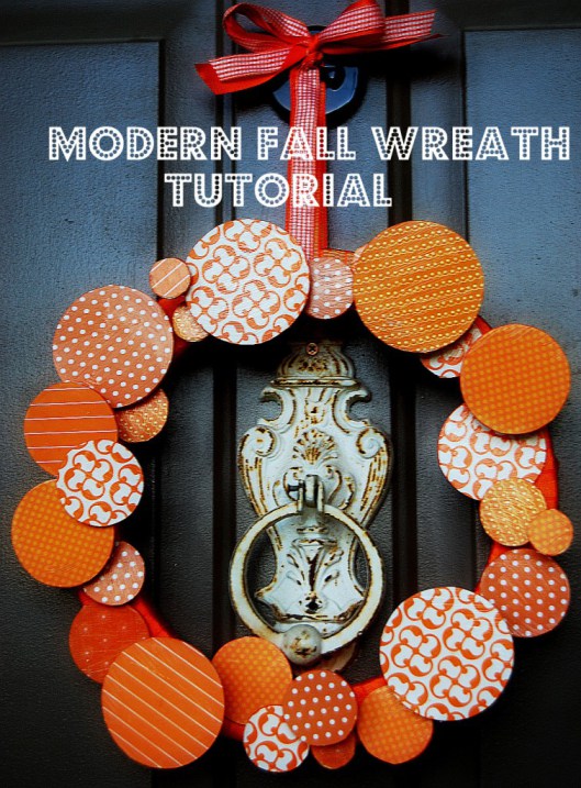 5 Clever and Colorful Fall Wreaths: How about a modern 3-D wreath for your front door?