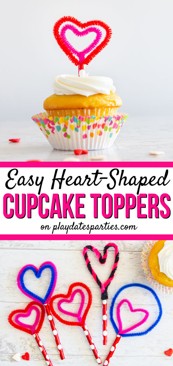 The best Valentine's Day crafts for kids are always the easiest. I gave my elementary school aged children a bunch of dollar store pipe cleaners and let them get creative making these easy heart shaped cupcake toppers as decorations for a play date. They had so much fun, and I love the ideas they came up with. Don't forget to click through to see how to make each one, AND how to make them food safe too!
#hearts #ValentinesDay #kidscrafts