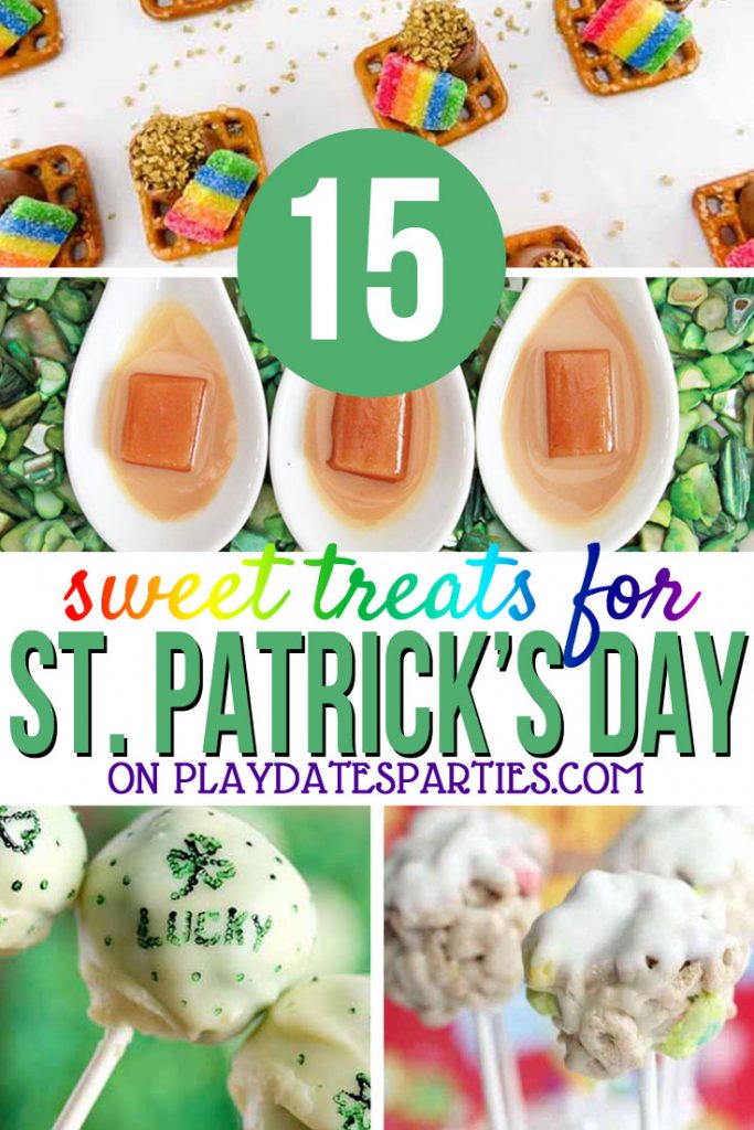 I love making easy St Patrick's Day treats for my kids. And with this list we'll have desserts for days! Even I can make these DIY rainbow pretzels, add green coloring to their drink for a fast snack, or the simple popcorn mix with my crazy schedule. This is going to be the best St Paddy's day ever! #StPaddy #partyfood #green #rainbow