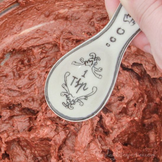 Use a teaspoon measure to get even sized chocolate pumpkin truffles