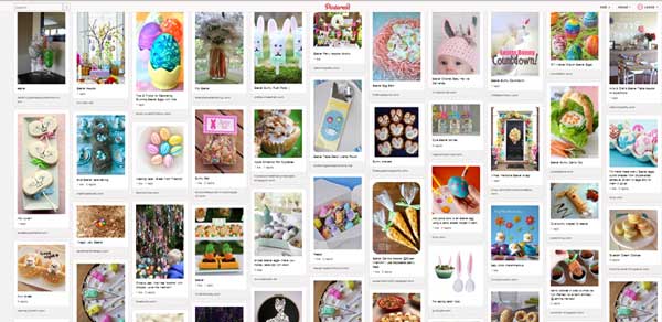 screen capture of Pinterest images for Easter