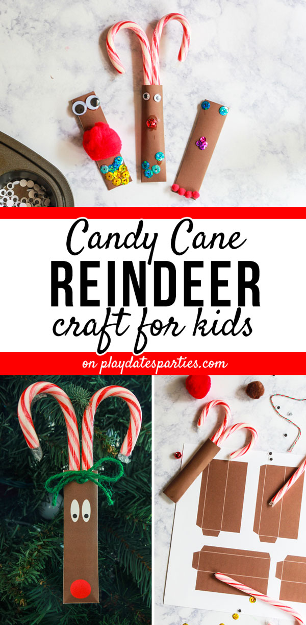 This cute and simple reindeer candy cane craft is made with toddlers and preschool children in mind. Let the kids decorate this free printable with their own unique and creative ideas using whatever cheap craft supplies you already have. Then let them hand out their heartfelt gifts as the most precious homemade treats to give to the classroom. It's the perfect fun Christmas craft for kids to make and it's easy to pull together!
#Christmascrafts #kidscrafts #holidays #christmasideas