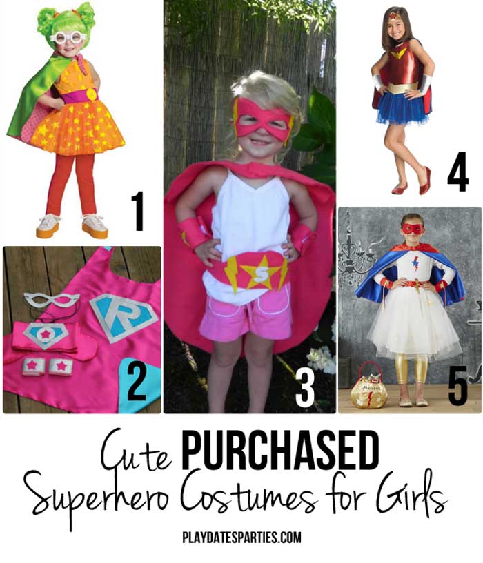 Bring out your daughter's inner superpowers, and take a look at a comparison of purchased vs DIY Superhero costumes for girls.