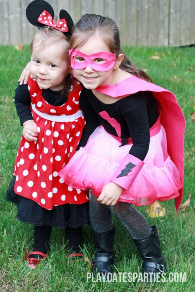 Our Homemade Minnie Mouse and DIY Superhero Costume