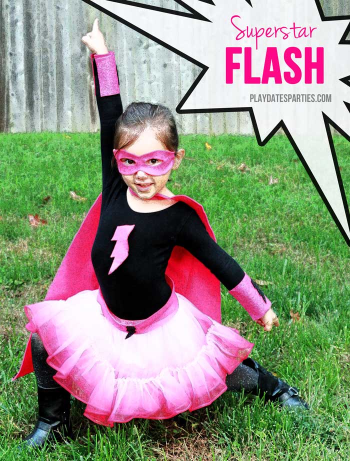 Learn how to make all the different components for this adorable DIY Superhero costume in one afternoon with just a few easy-to-find supplies.