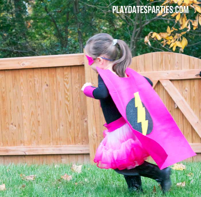 Learn how to make all the different components for this adorable DIY Superhero costume in one afternoon with just a few easy-to-find supplies.