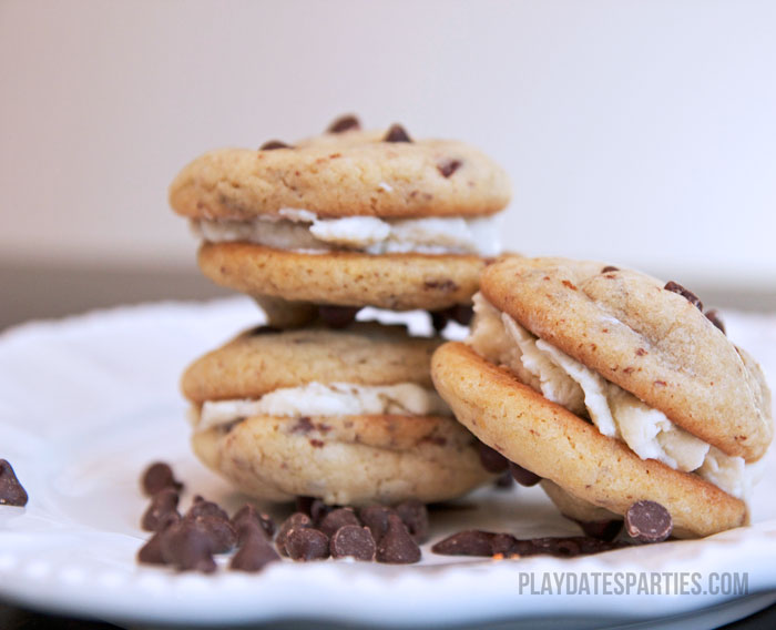 Grab a glass of milk and relax as you enjoy these decadent and delicious chocolate chip cookie sandwiches.