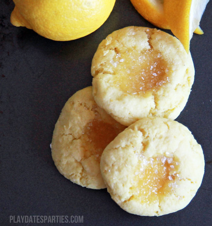Thumbprint lemon cake mix cookies
