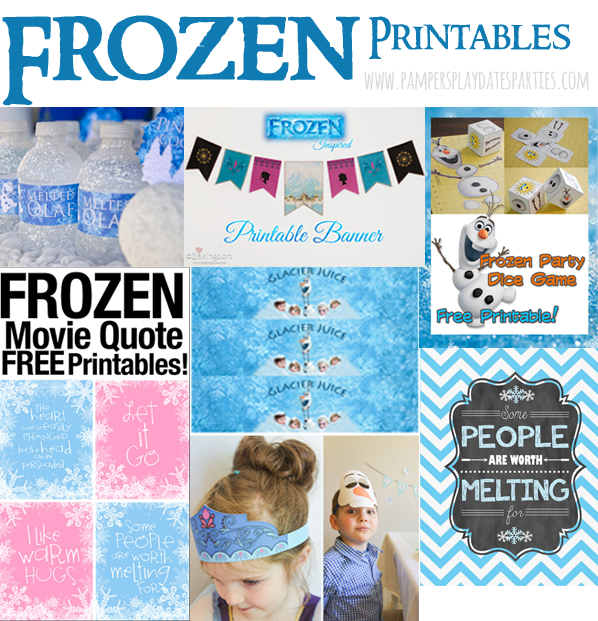 A complete inspiration guide for a Frozen birthday party, including birthday cakes, menu ideas, decor, activities, favors, and printables.