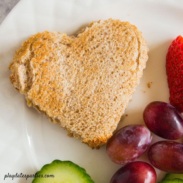 simple heart shaped sandwich