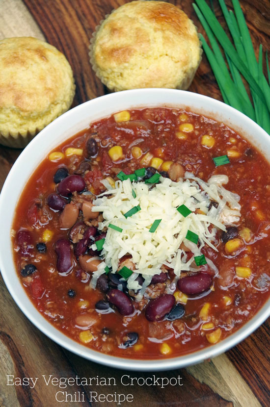 Vegetarian Crock Pot Chili by Turning the Clock Back