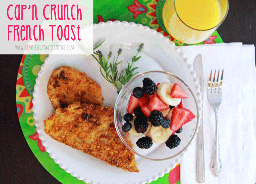 This Cap'n Crunch french toast recipe is sure to please everyone in the family with its sweet and crunchy topping. 