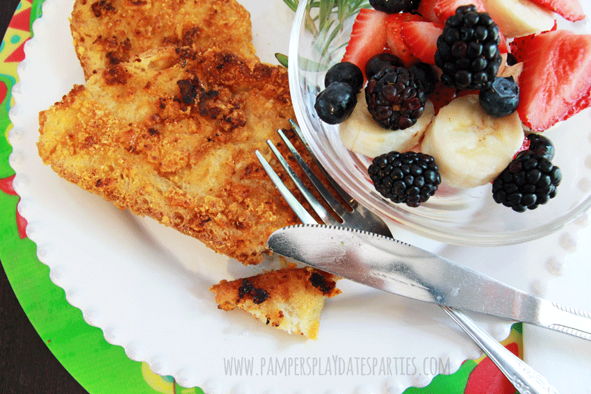 This Cap'n Crunch french toast recipe is sure to please everyone in the family with its sweet and crunchy topping. 