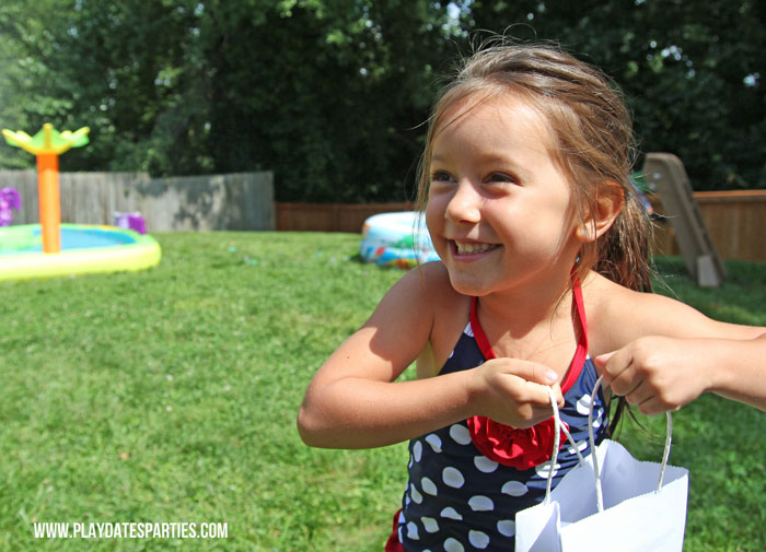 A picture of a happy child at a birthday party