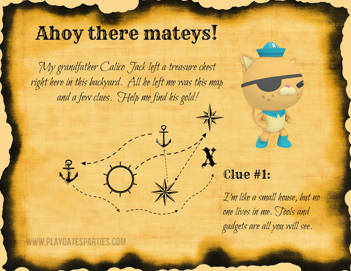 Octonauts Treasure Hunt Map 