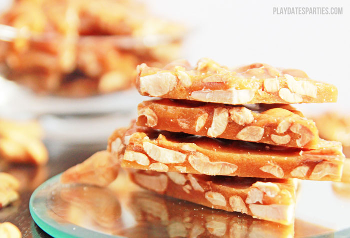 A twist on the classic peanut brittle, brown sugar cashew brittle is crunchy and sweet with a hint of toffee and vanilla. 