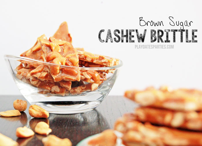 A twist on the classic peanut brittle, brown sugar cashew brittle is crunchy and sweet with a hint of toffee and vanilla. 