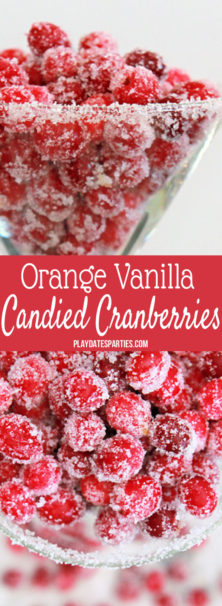 Orange vanilla candied cranberries are too good to pass up! This #holiday #recipe is the perfect combination of sweet and sour...it's so good everyone in the family will be asking for more!