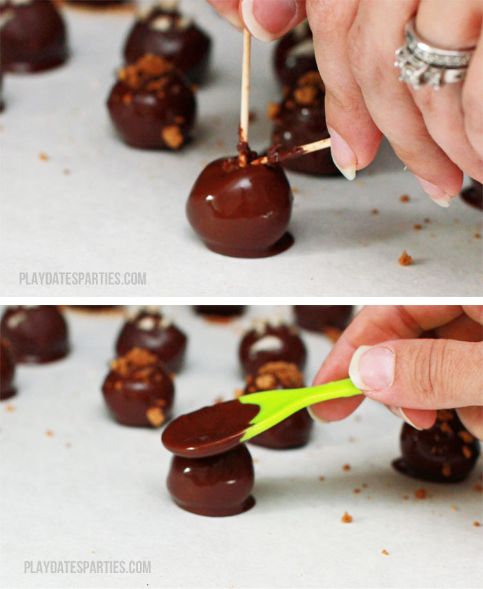 Tips for dipping truffles in chocolate for a smooth finish.