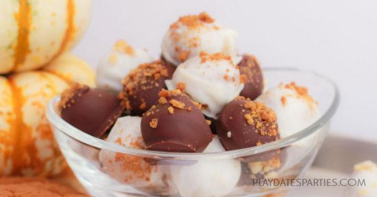 pumpkin truffles in a bowl