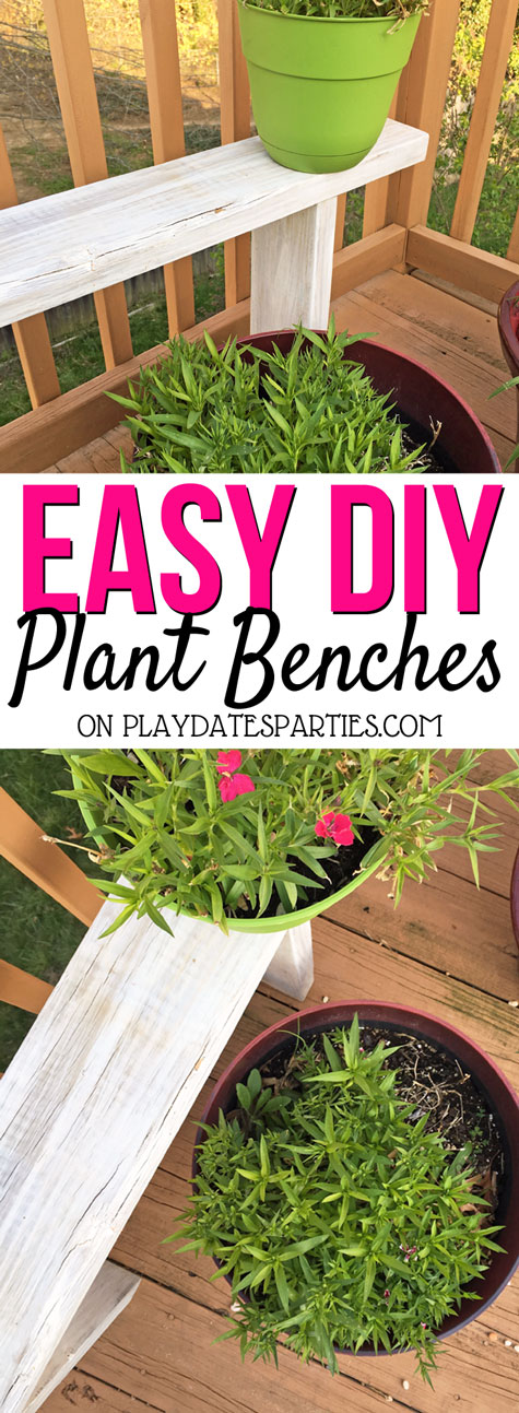 Make your deck look amazing with an abundance of beautiful plants stacked on and under these easy DIY potted plant benches. Get the details and see them in action over at playdatesparties.com.
#DIY #plants #garden #containergarden #PDPdecorates