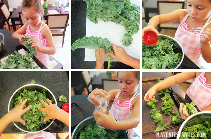 Kids can cook too! Take a look at how a trip to a local farm got one 5-year-old excited about making her own delicious crispy Kale Chips.