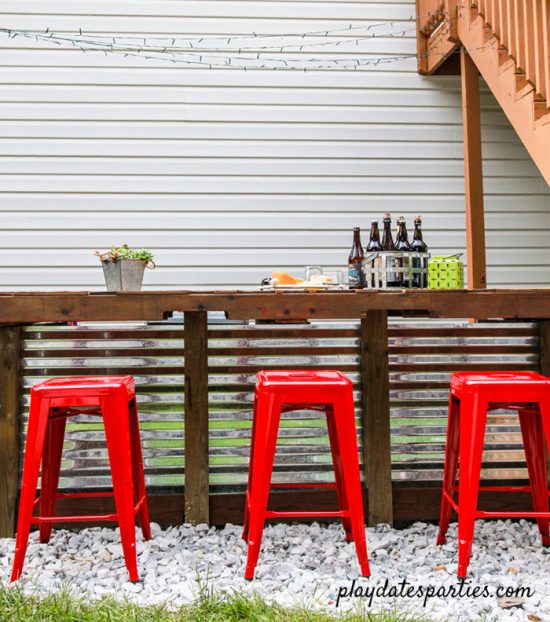 Diy Outdoor Bar With Cinder Blocks And, Build Outdoor Bar Stools