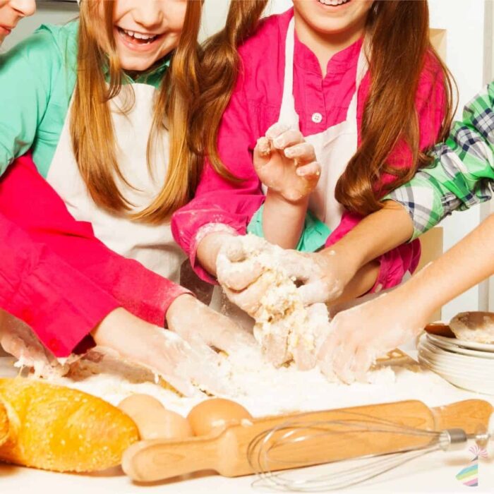 happy children baking together