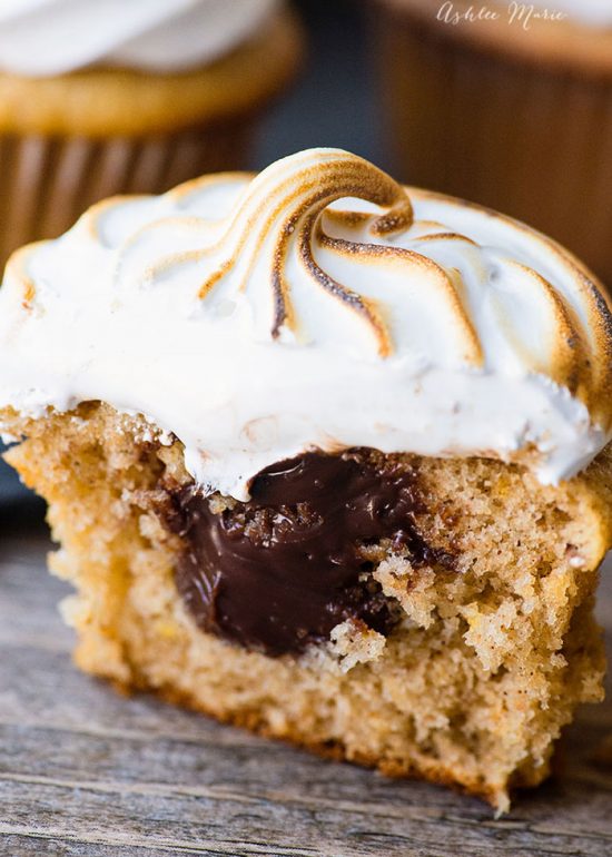 Ganache filled graham cracker cupcakes