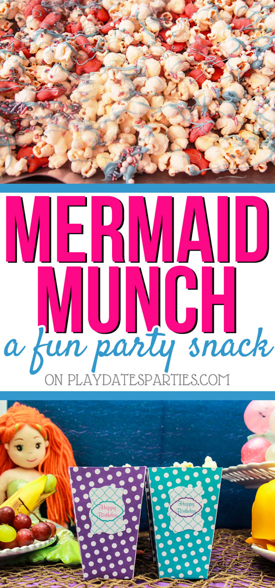 Looking for a quick and easy treat to feed a crowd of hungry kids? Head on over to playdatesparties.com to see how this Mermaid munch recipe will fit the bill just perfectly!
#mermaid #kidsparty #kidssnacks #pdpcelebrates #pdpkids