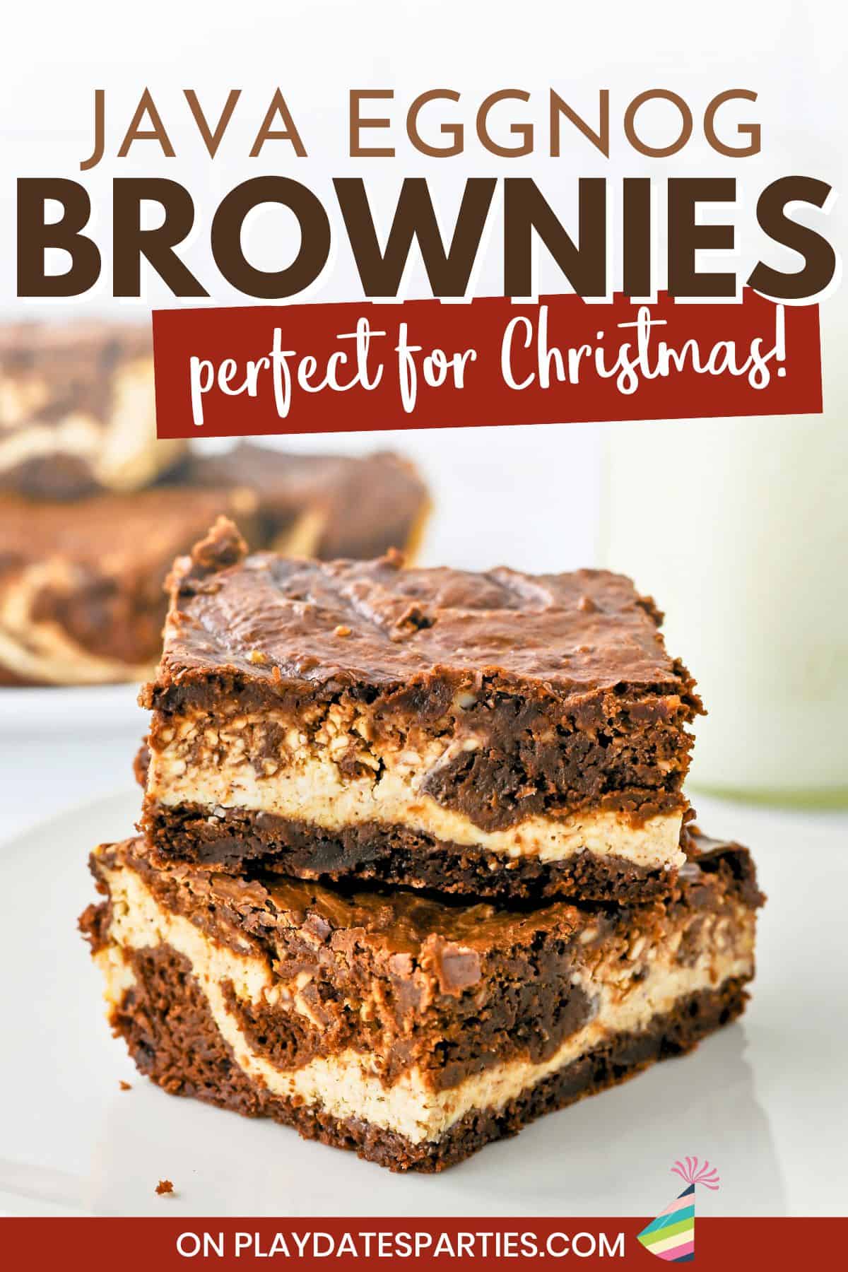 Java Eggnog Brownies Pin Image.