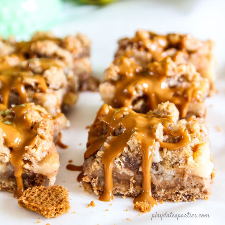 Pear Pie Crumble Bars with a Cookie Drizzle