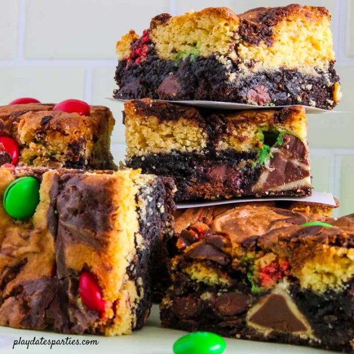 Double Decker Triple Stuffed Christmas Brownies