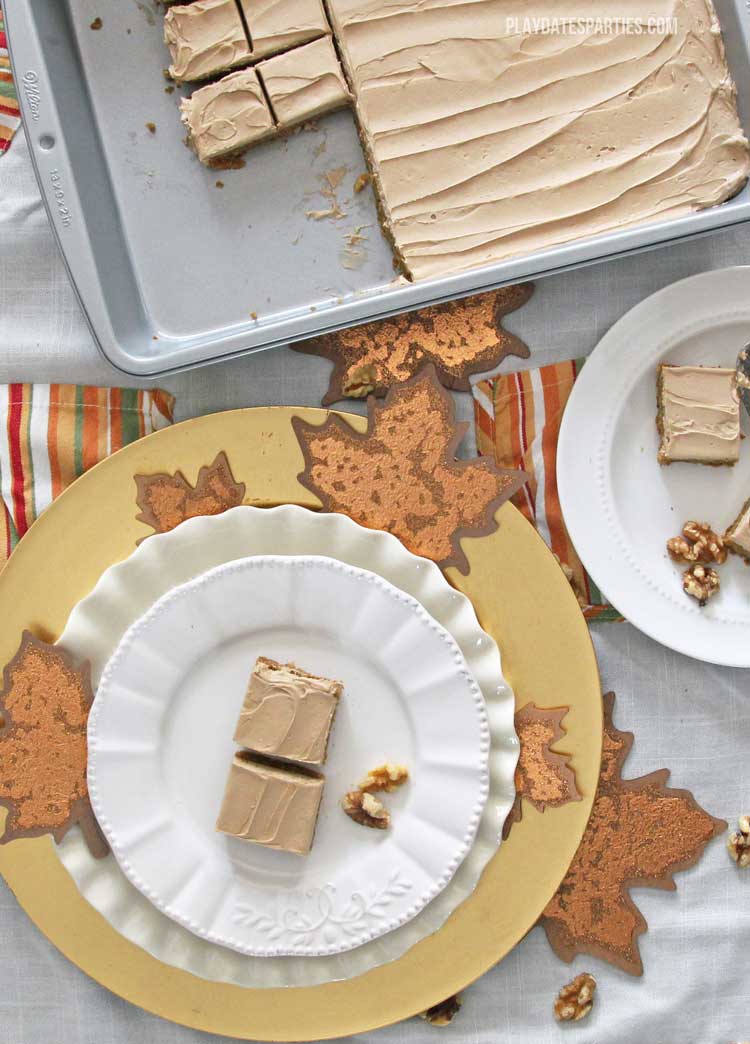 Filled with seasonal flavors, sweet potato bars with maple frosting are the perfect dessert for your fall or winter celebration.