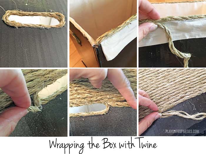 Get all the tips and tricks to make your own high-end looking twine-wrapped storage box and never overpay for storage boxes and baskets again!