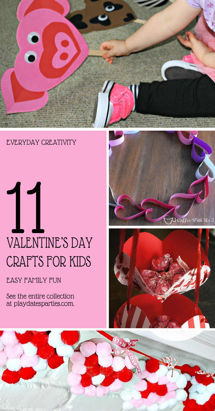 Whether you have toddlers or older kids, you will all have fun with these 11 easy and adorable Valentine's Day crafts for kids! #ValentinesDay #crafts #toddlers #kids