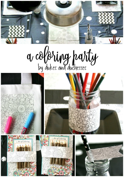 DIY coloring party indoors