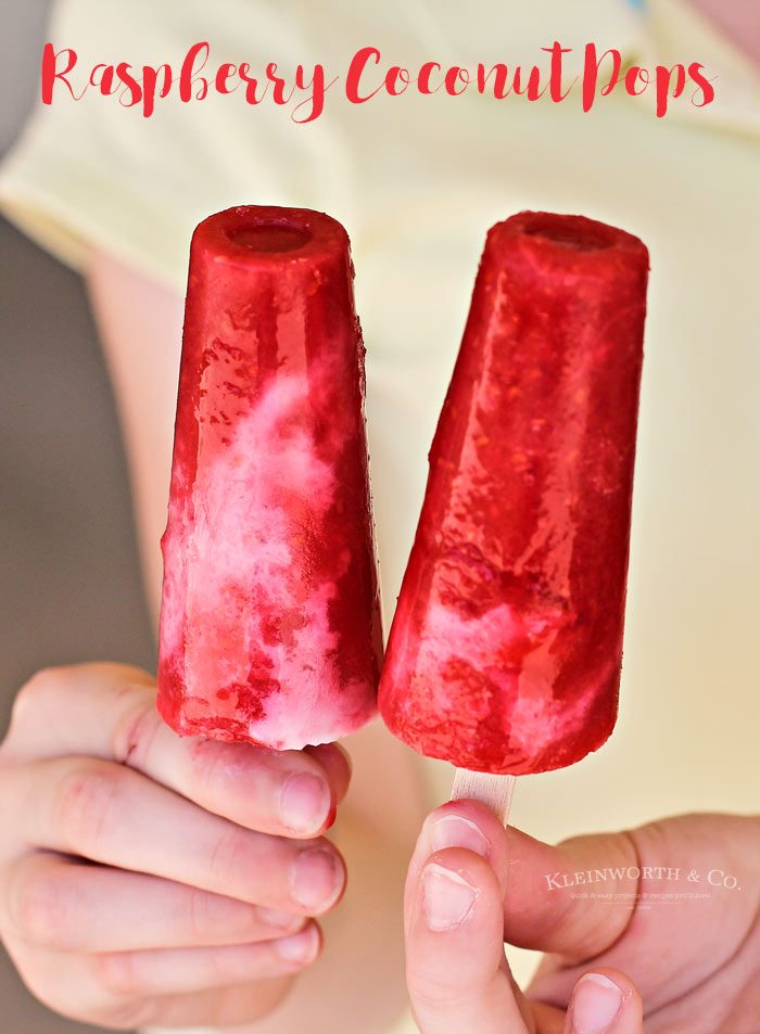 These Raspberry Coconut Pops are so incredibly easy & delicious! The perfect blend of raspberry & coconut in a cool & refreshing pop.