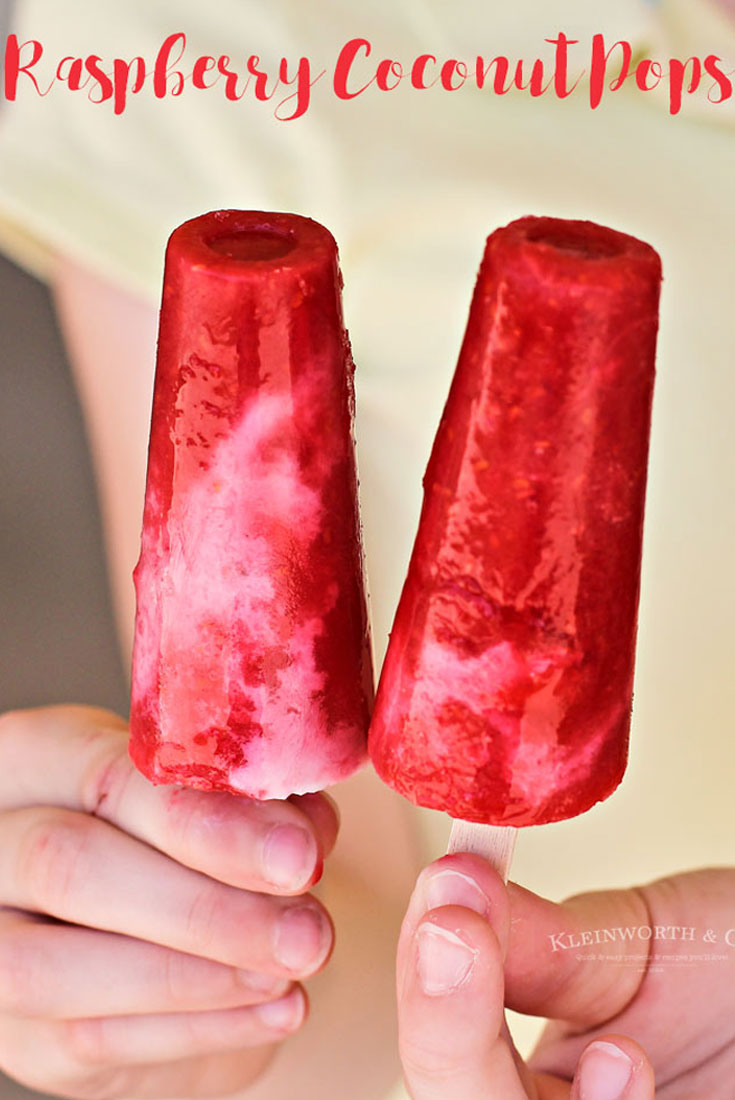 These Raspberry Coconut Pops are so incredibly easy & delicious! The perfect blend of raspberry & coconut in a cool & refreshing pop that is perfect for summer.