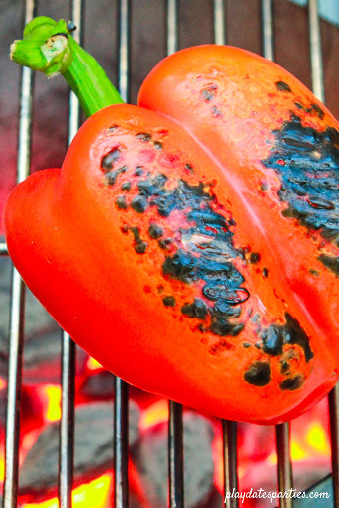 Fire deals roasting peppers