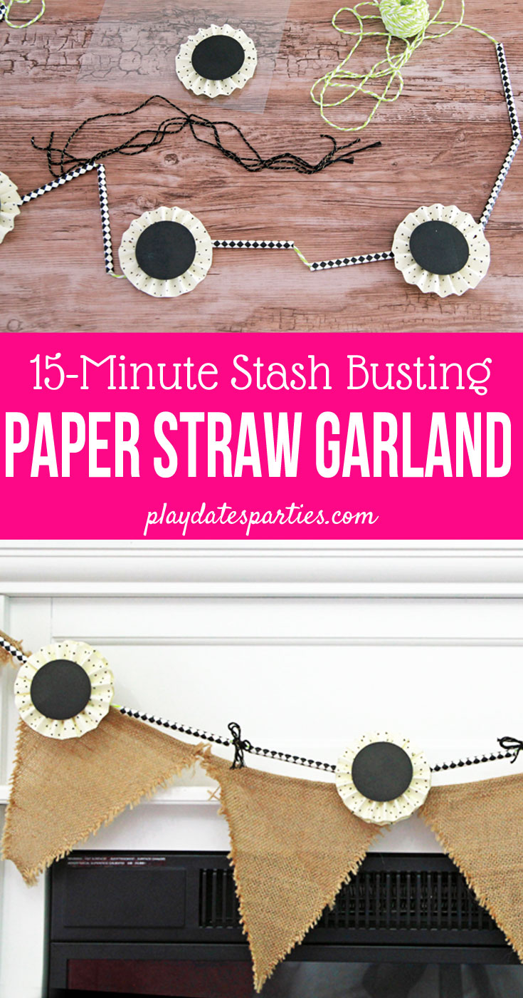 Forget going to the store to decorate. This 15-minute stash-busting paper straw garland is the perfect way to use up leftover party supplies, and will keep you celebrating long after the party is over!