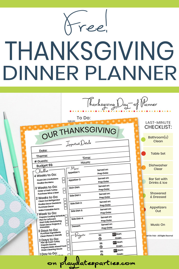 Your All in One Printable Thanksgiving Dinner Planner