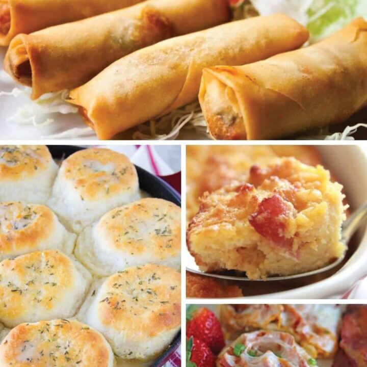 collage of 4 recipes that use Thanksgiving recipes