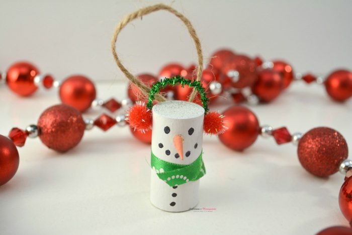 DIY Wine Cork Snowman Ornament From Confessions of A Mommyaholic.
