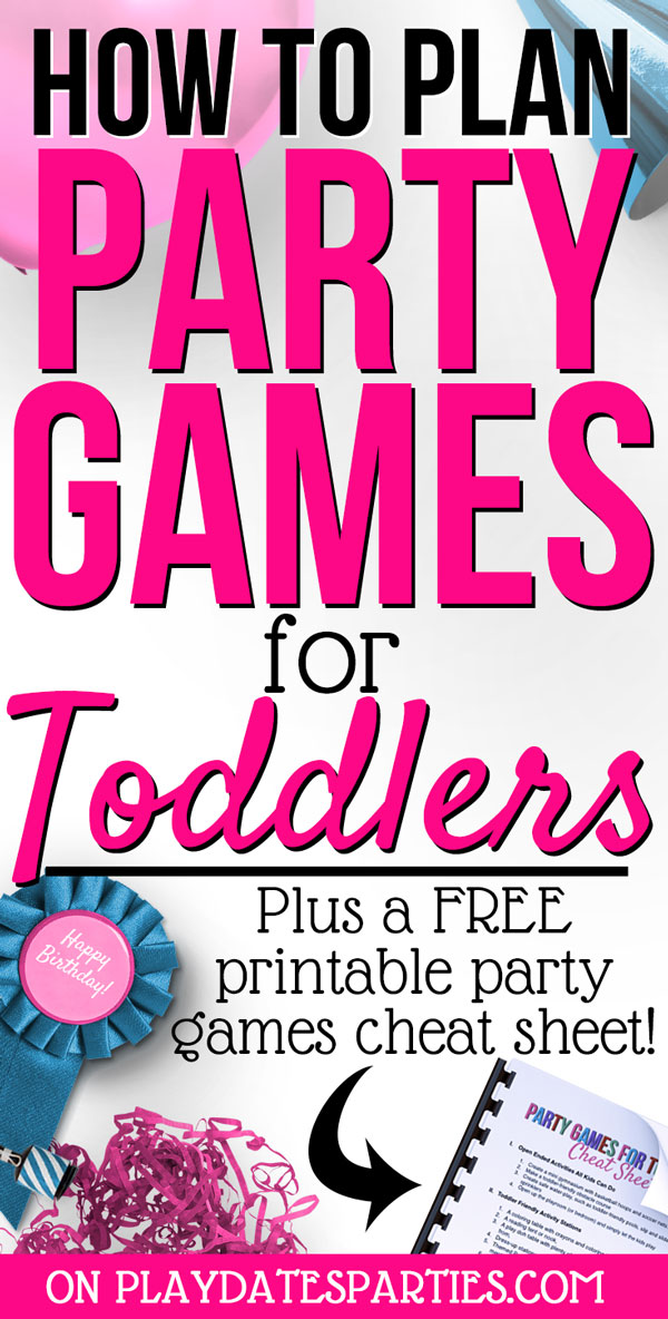 Planning party games for toddlers can be stressful. Kids that are 3 years and 4 years old need a good balance of group and individual activities that fit their short attention spans. Try this easy 3-step system, and free printable list of 20 play ideas, so you can keep the little ones entertained with simple activities that everyone in the family will enjoy!
#kidsbirthday #partyideasforkids #DIYPartyDecor#FamilyFun #ToddlerActivities #MomHacks #Activities #ToddlerTips